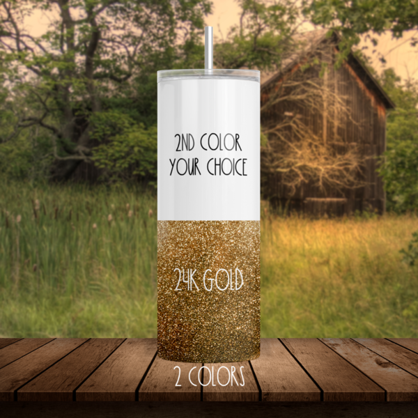 24k Gold Glitter Tumbler, 2 Colors