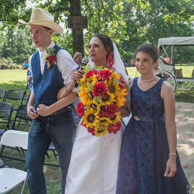 My 2 oldest kids and myself at my wedding.