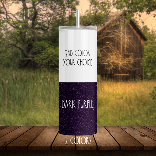 Dark Purple Glitter Tumbler, 2 Colors