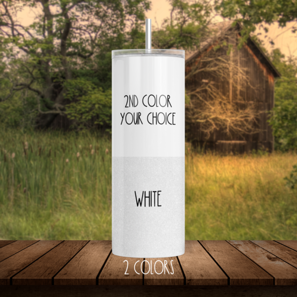 White Glitter Tumbler, 2 Colors